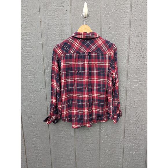 Well Worn Fall Plaid Tartan button down emo pumpkin spice long sleeve S Cotton - Picture 6 of 6